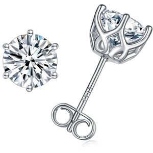 White gold moissanite earrings
